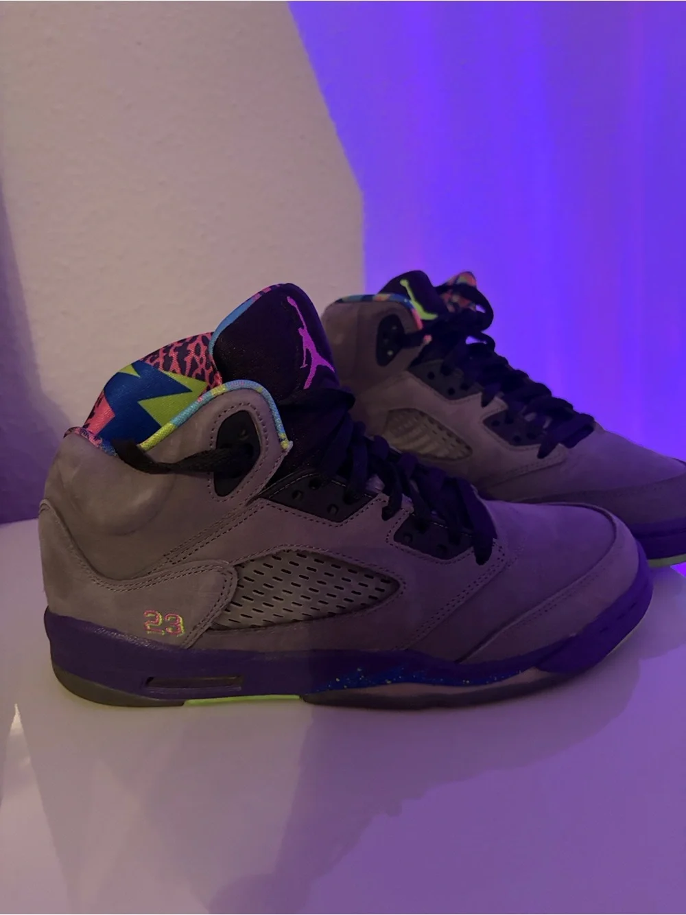 Jordan Kids Grey Sneakers with Neon Green Accents
